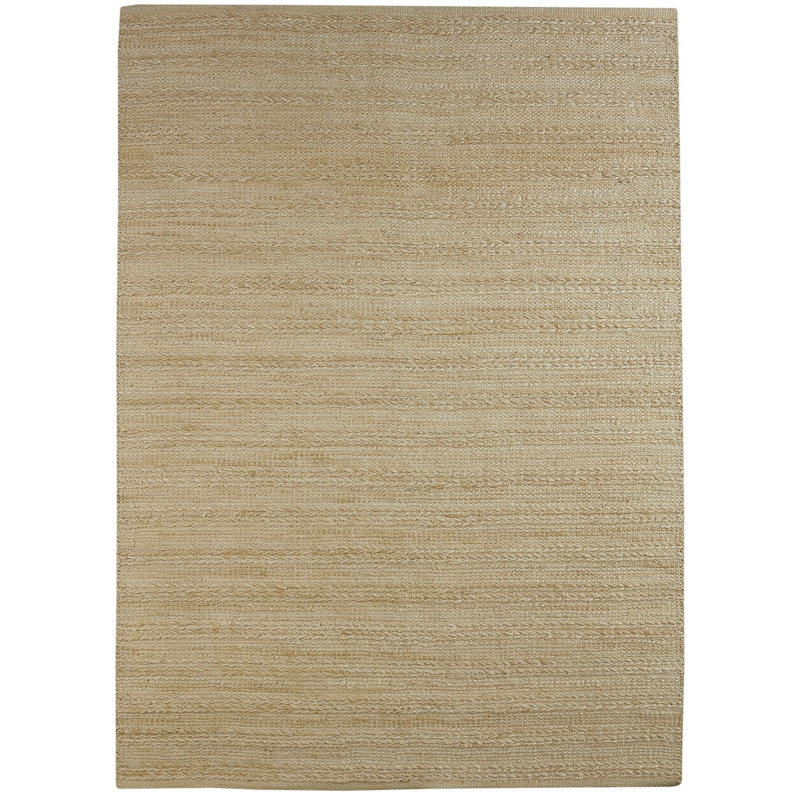 Modern Farmhouse Handmade Natural Fiber Jute Indoor Area Rug with Cotton Backing, Rectangle 7'9" x 9'9", Ivory