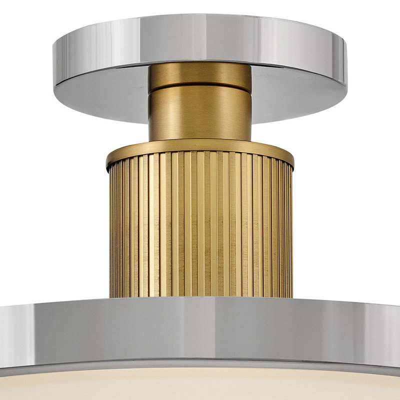 Hinkley Kieran Semi Flush Mount, Polished Nickel/Lacquered Brass