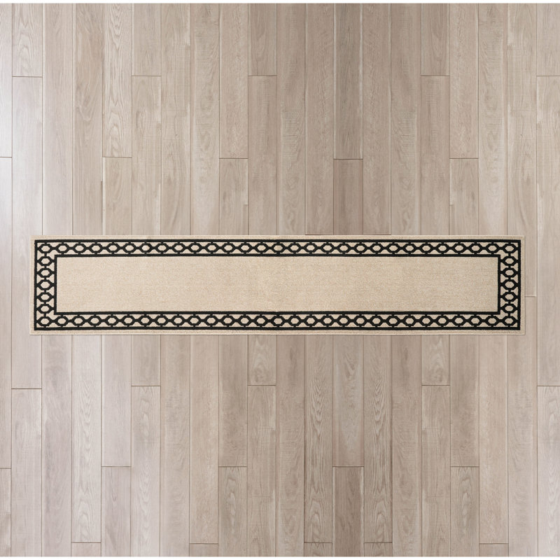 Jean Pierre New York Christine Border Machine Washable All Loop Tufted Rugs 1-Piece, Runner 2'6" x 10'