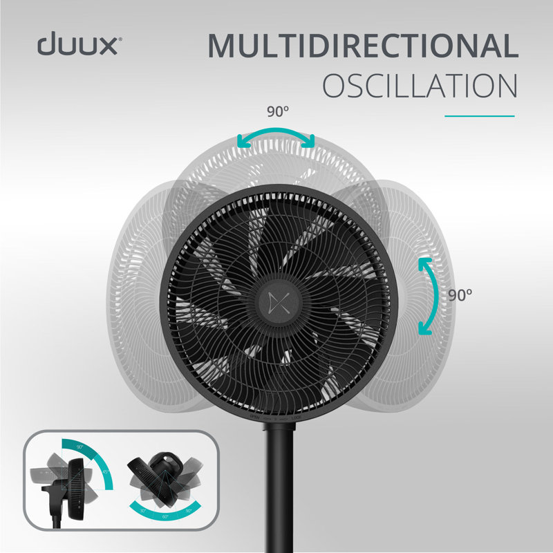 Duux Whisper Flex 2 Smart Pedestal Fan, Black