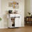  Farmhouse 31.5"W Kitchen Island Ralling Kitchen Cart with Storage and Charging Station-711955115