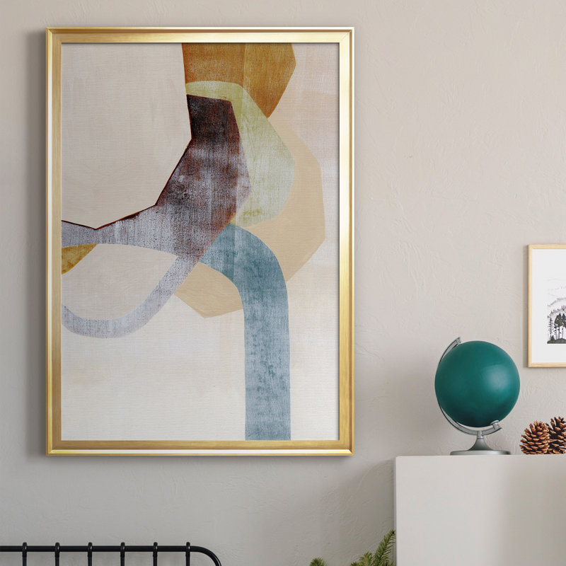 Desert Rockfall I - reproduction d'art sur toile, Cadre doré, H 24,5 po x l 18,5 po x P 1 po