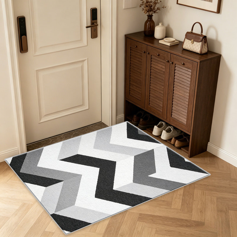 Black and White Chevron area rugs for Living Room, Soft and Comfortable, Suitable for all seasons, easy to maintain, machine washable Indoor floor mat, Under Table Farmhouse suitable for Bedroom, Dining Room, Study,  Balcony, Home Decor Patio