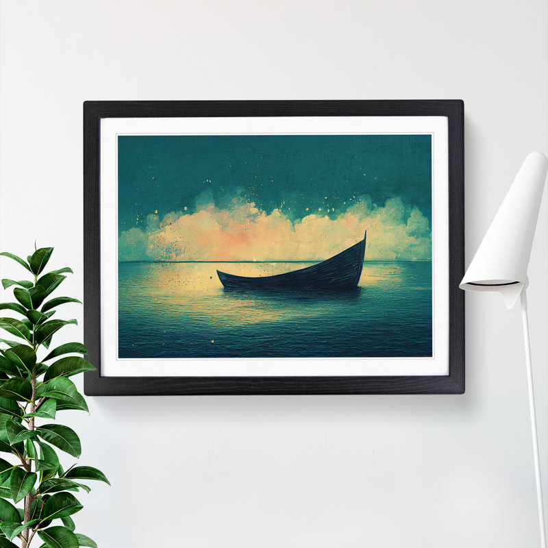 Boat Splashed Vol.2 - Single Picture Frame Painting, Black Framed, 34cm H x 46cm W x 2cm D