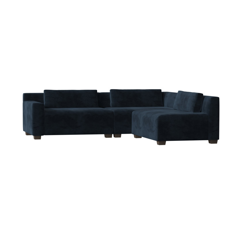 Alisa Chaise Sectional, Highlander Goldenrod, Brown Mahogany