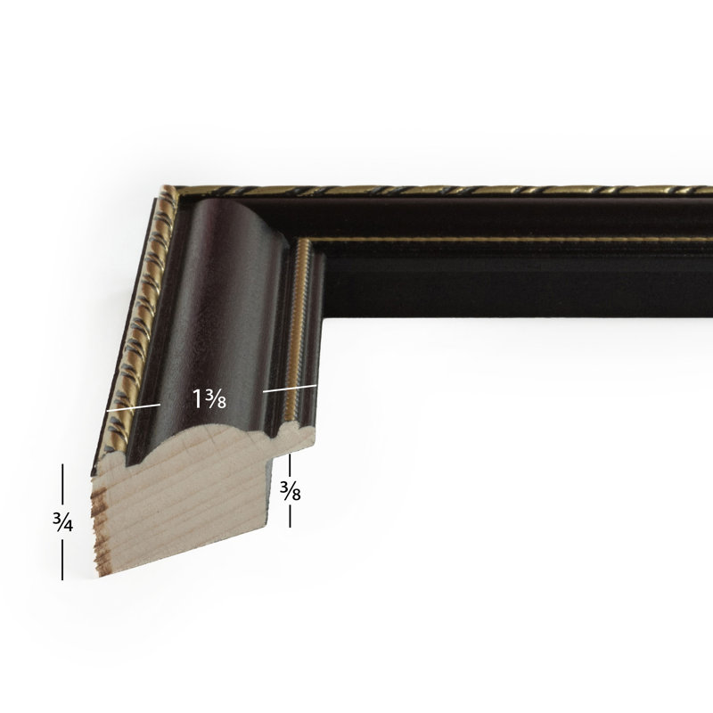 Rinalda White/Gold Solid Wood Picture Frame with Mat, 30" x 40" Matted to 24" x 36"