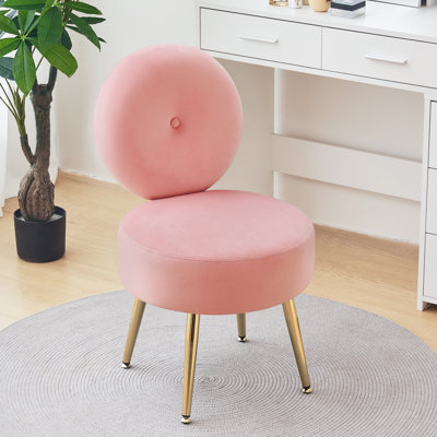 Noehly Upholstered Velvet Accent Stool Vanity Chair