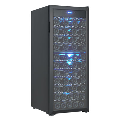 80 Bottle Double Zone Wine Refrigerator, Free-Standing Cooler, Ideal for Home Bar, Wine Cellar