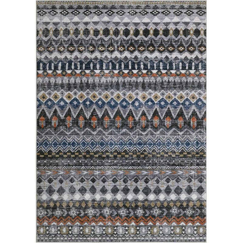 2x6 Runner Rug Vintage Distressed Geometric Hallway Carpet Machine Washable Non-Slip Indoor Long Rug Non-Shedding Accent Carpet Beige
