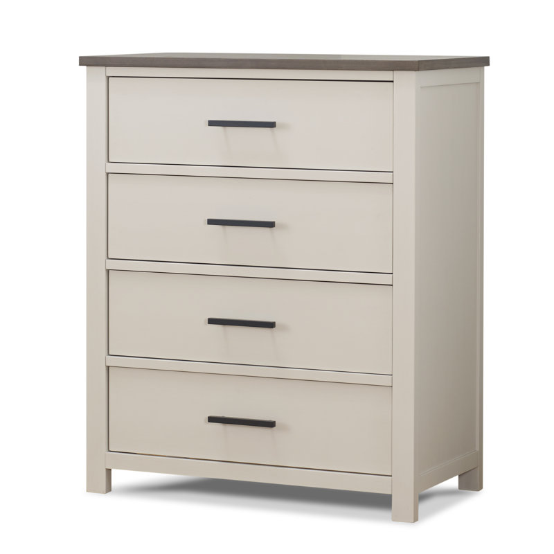 Gray and Chocolate Bisque 4-Drawer Wooden Nursery Dresser