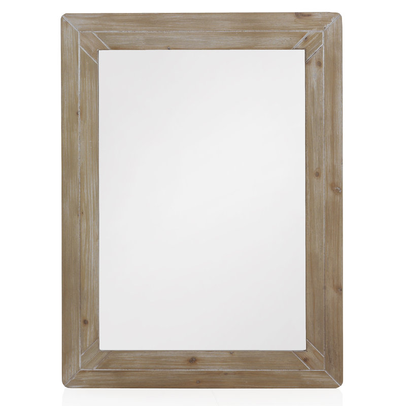 Deshaun Wood Flat Wall Mirror