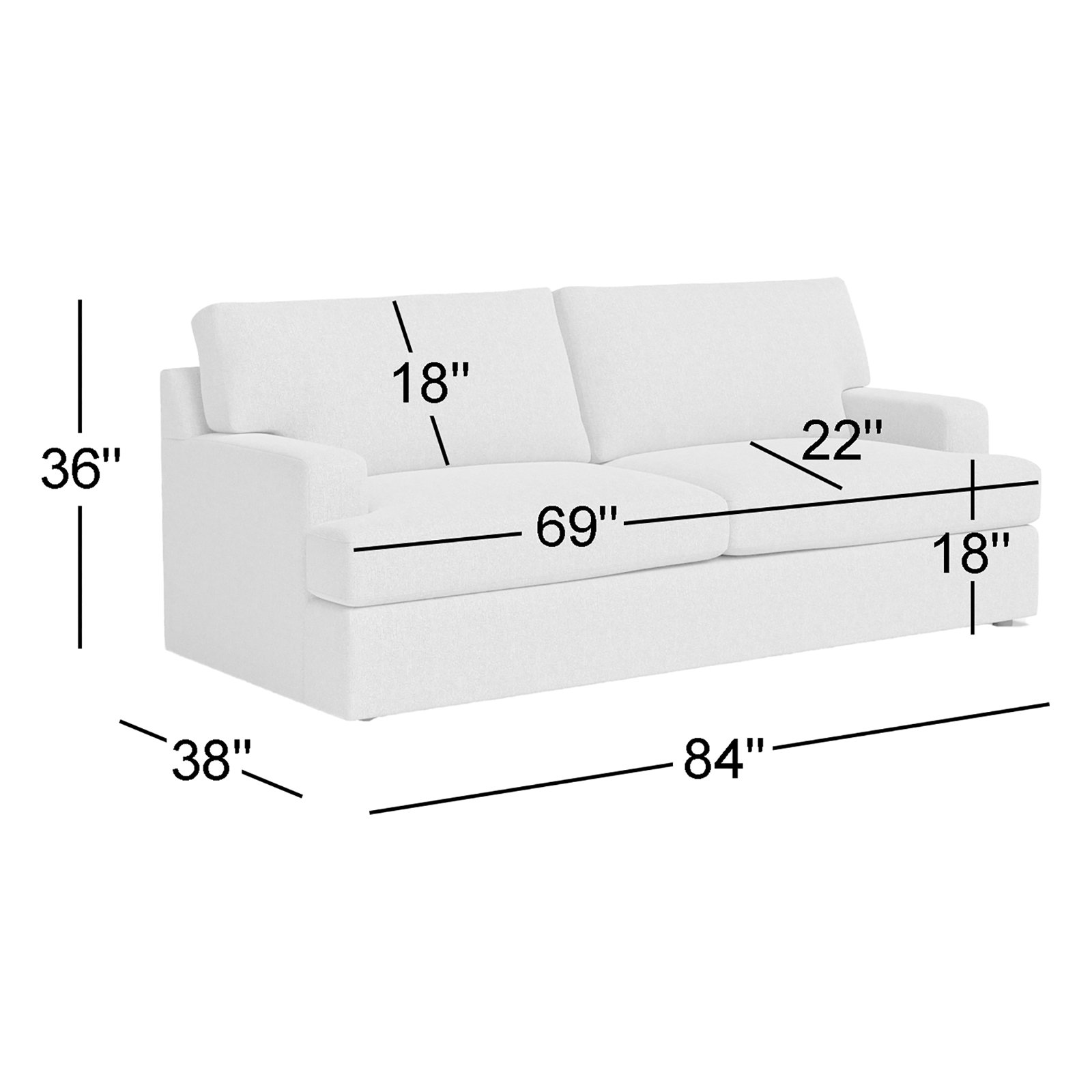 Cleo 84" Upholstered Custom Sofa, Bella Beach Performance Velvet