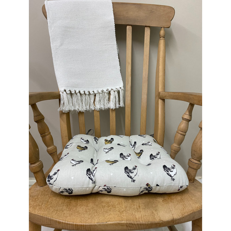 A Chicken Print Design Seat Cushion