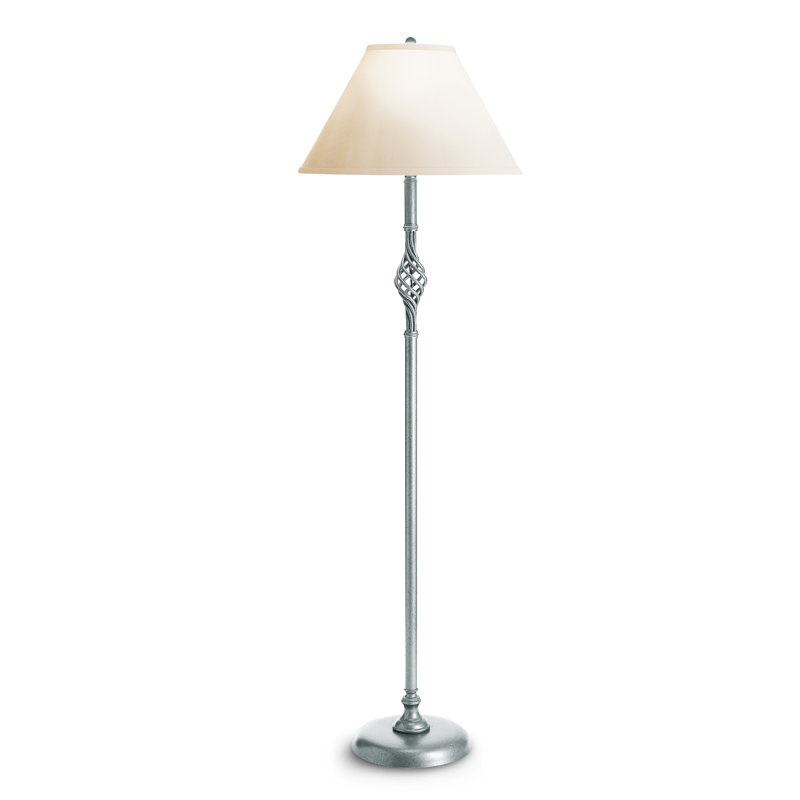 Twist Basket 45" Floor Lamp, Natural Anna, Vintage Platinum