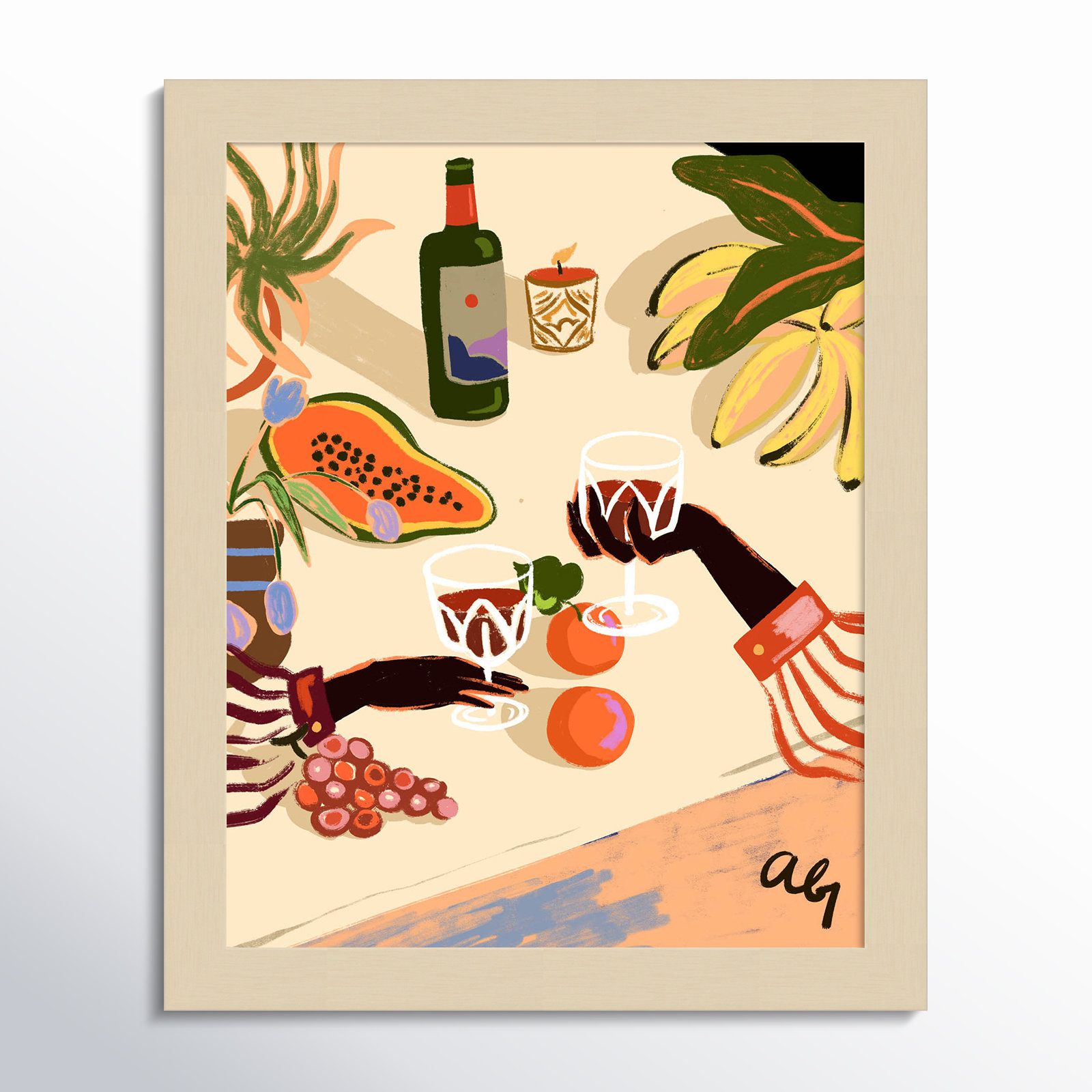 Pritchard "Cheers to You (Wine)" Print, Brown, 13" H x 11" W