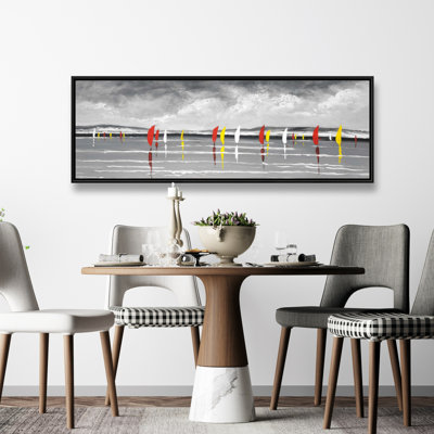 Sailboats On The Lake Print On Canvas