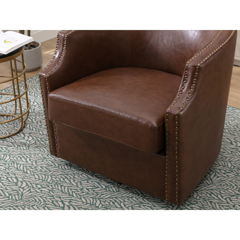 Fauteuil demi-tonneau pivotant de 28,28 po Ginna