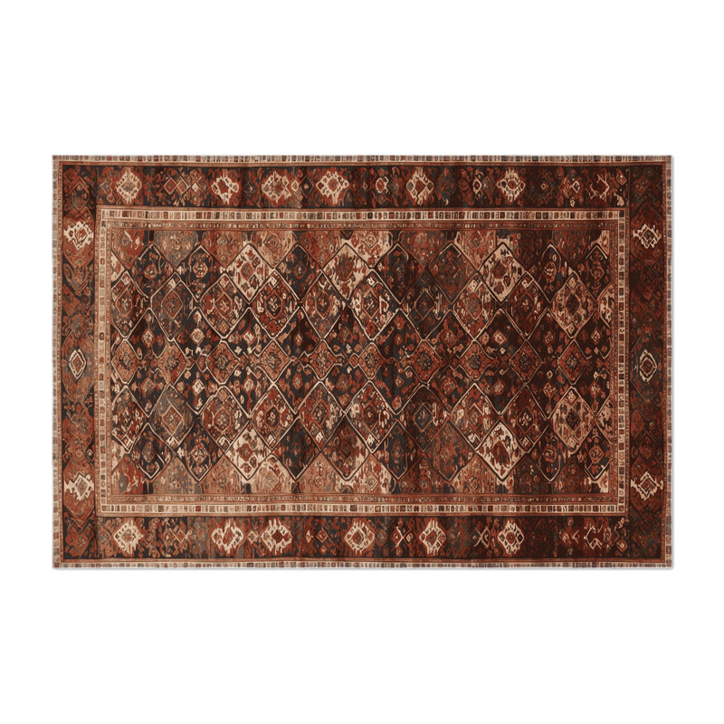 Tapis d'intérieur et d'extérieur noir Persian, Rectangle 9 pi x 12 pi