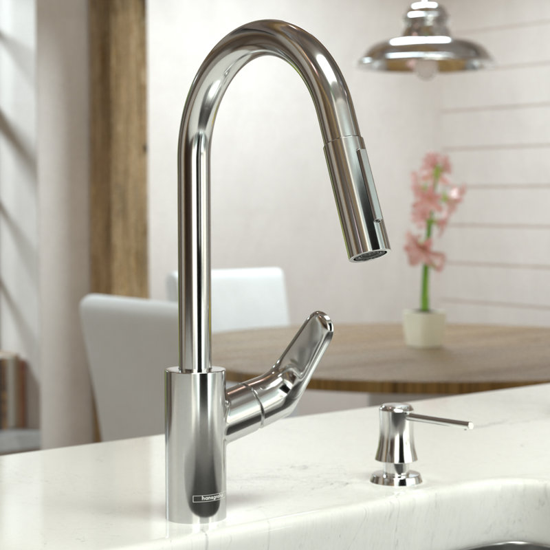Focus Single Handle Kitchen Faucet, Polished Nickel