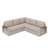Outdoor L-shaped Aluminum Sectional Sofa Set
