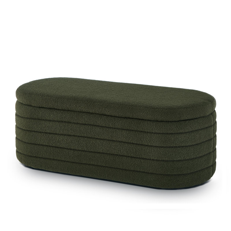 Banc de rangement avec repose-pieds Skandar, Vert foncé