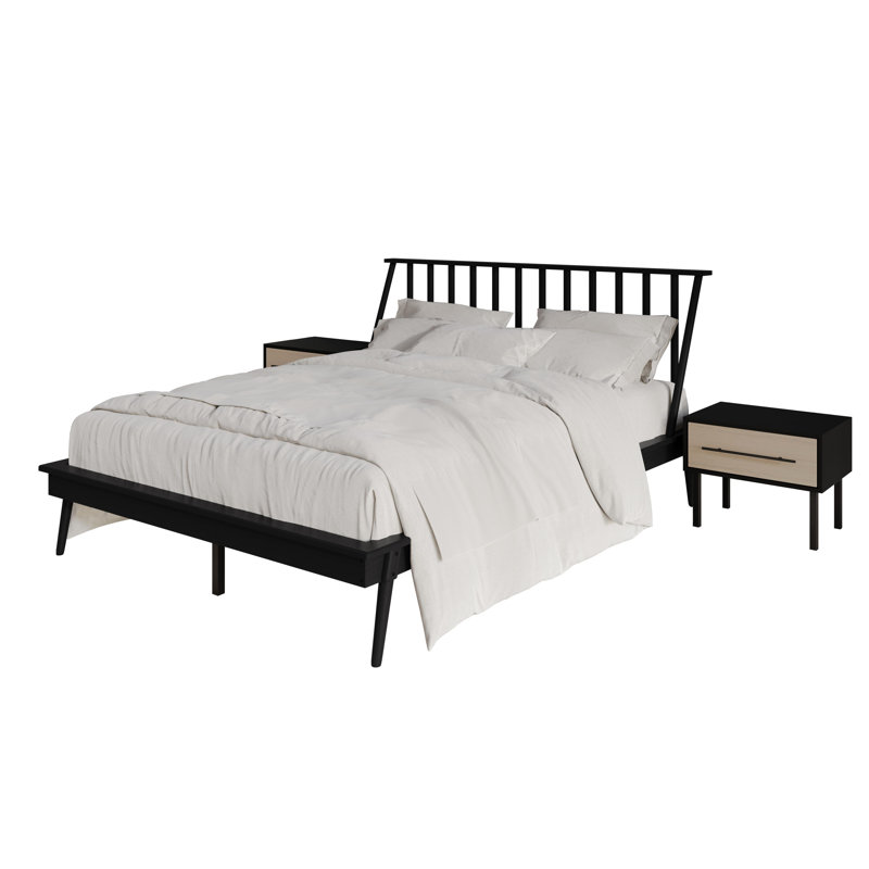 Kierin 3 Piece Bedroom Set, Twin, Black