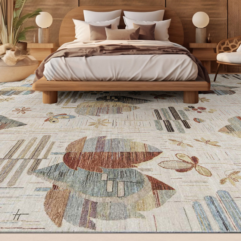 Hand-Knotted High-Quality Ivory Area Rug