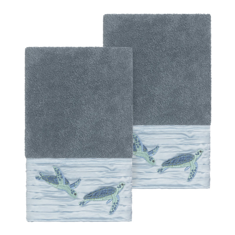 Débarbouillette en coton Mia, Bleu sarcelle