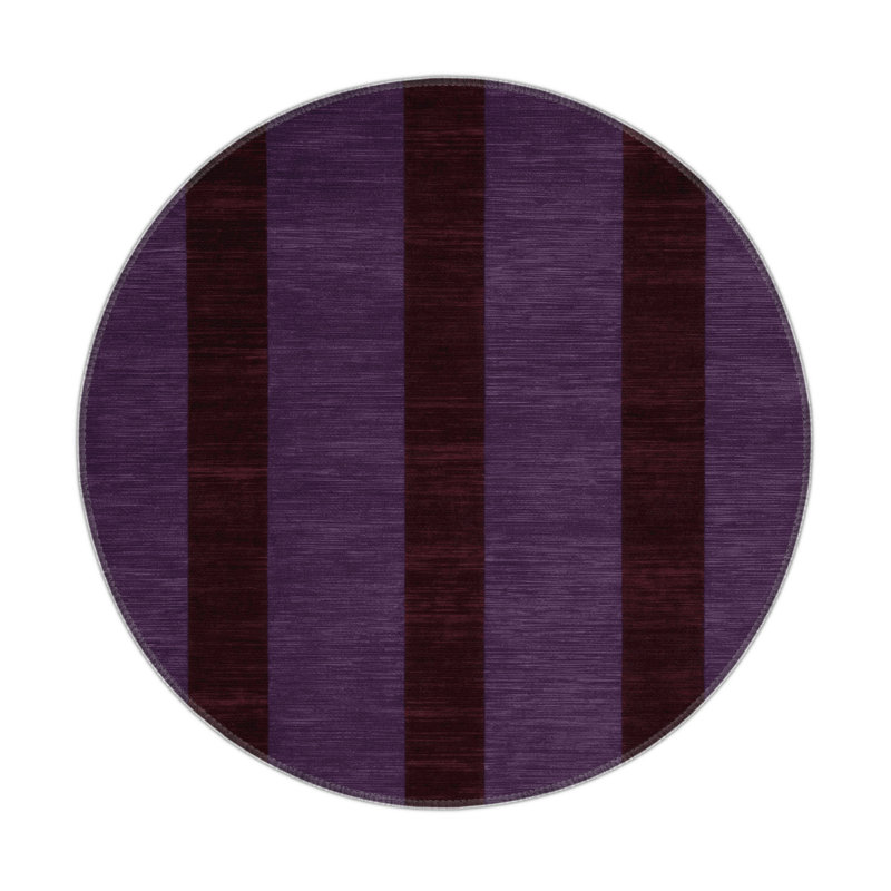 Tapis intérieur / extérieur mauve à carreaux, Rond 5 pi