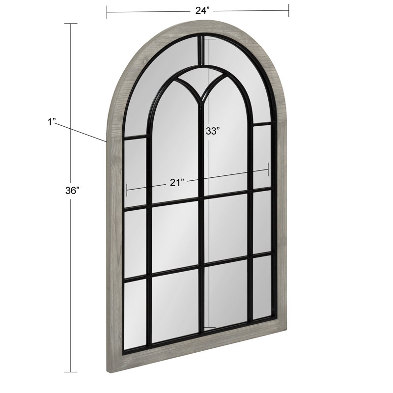 Miroir de salle de bain Lismore, gris, 24 po x 36 po