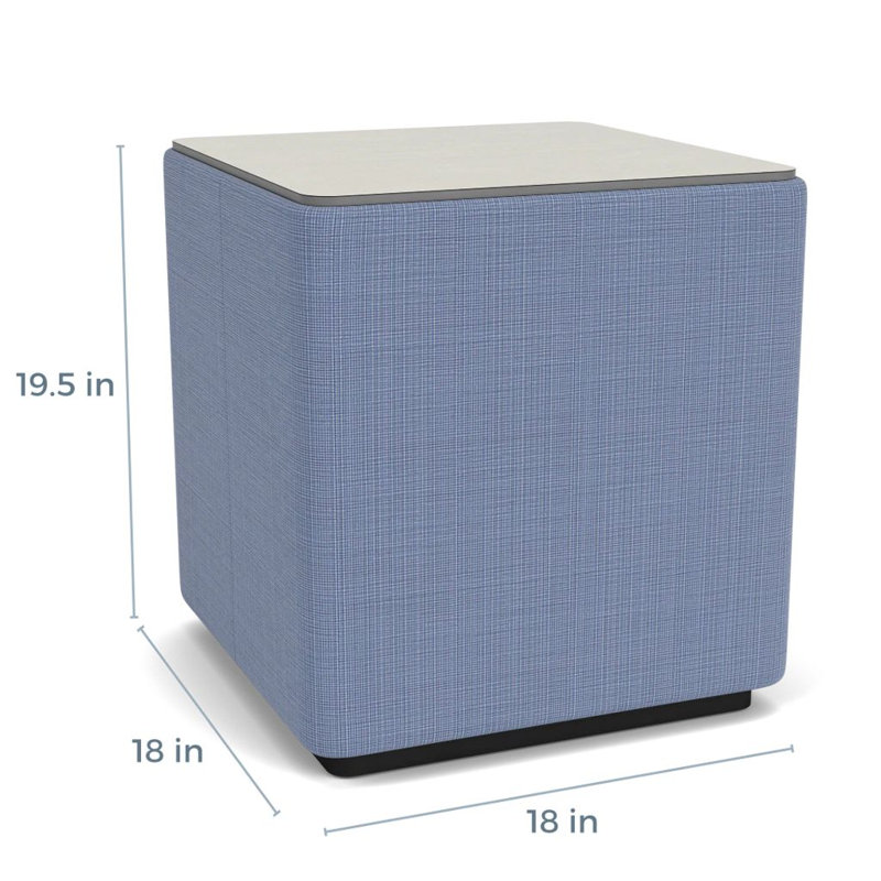 Table de salon avec plateau en stratifié Darsey, Noir; marine clair Chambray, 20", Sergé blanc