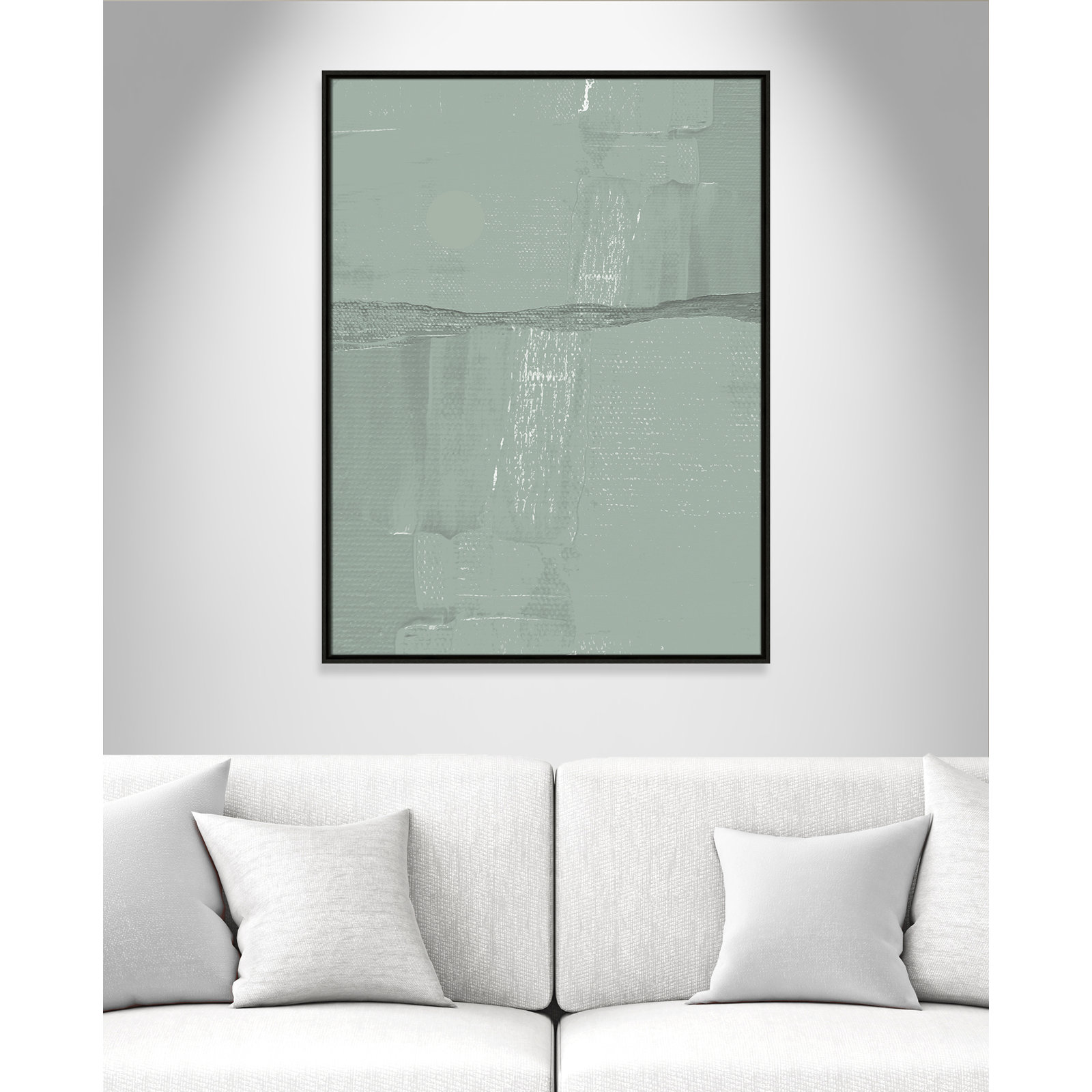 Attica "Sage Abstract" Print, 41.5" H x 31.5" W x 2" D, Espresso