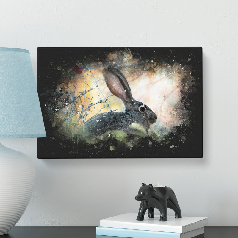 Hare In The Bushes - Wrapped Canvas, 35cm H x 50cm W x 3cm D