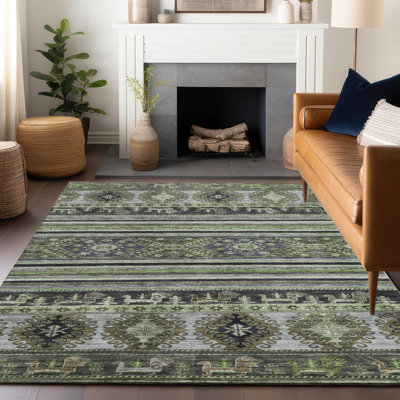 Tapis de fougère intérieur / extérieur lavable à la machine Claudian ACN1626