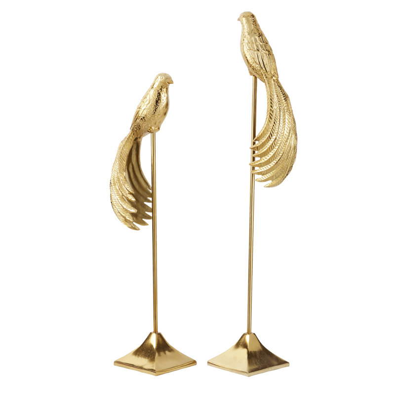 Aireona Animals Statue, Gold, 32 "H x 6.5" W x 6" D / 27 "H x 6" W x 6" D