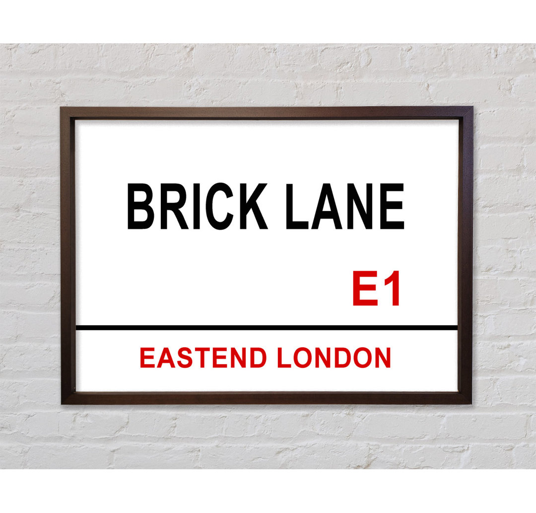 Brick Lane Signs - Einzelne Bilderrahmen Kunstdrucke auf Leinwand