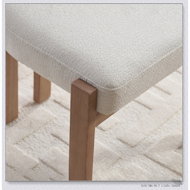 Ensemble de 2 chaises de salle à manger modernes en bois, revêtues de tissu pour le confort et le style, pour la cuisine et la salle à manger