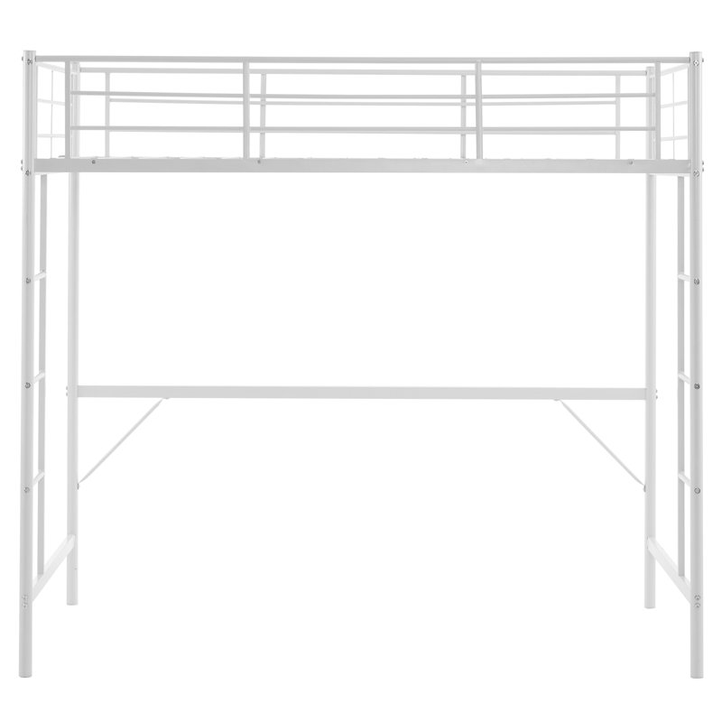 Lit mezzanine simple en métal, Blanc