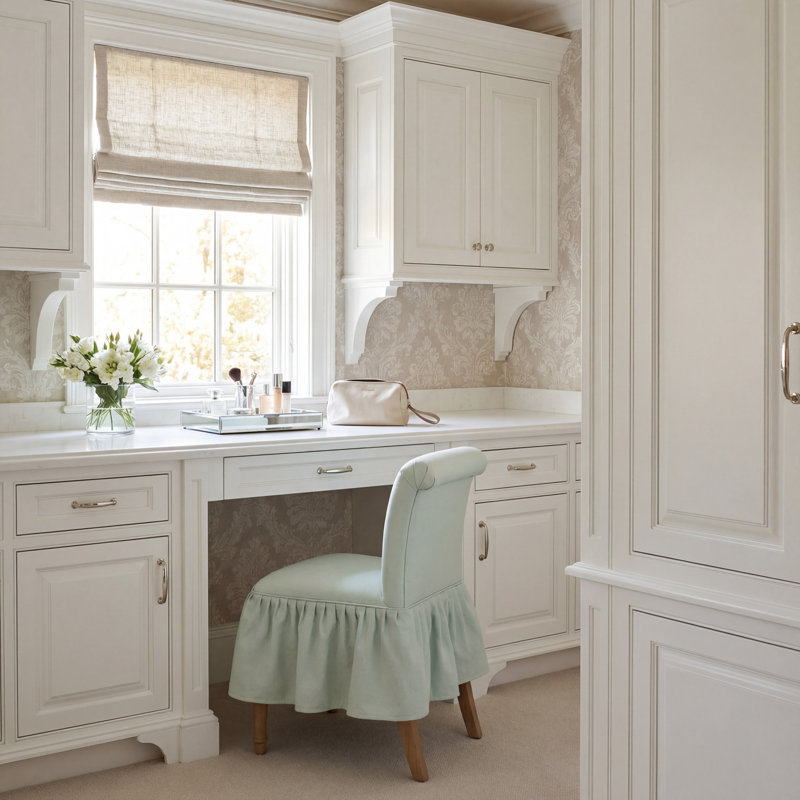 Chaise d'appoint rembourrée en coton Vanity, Turquoise clair
