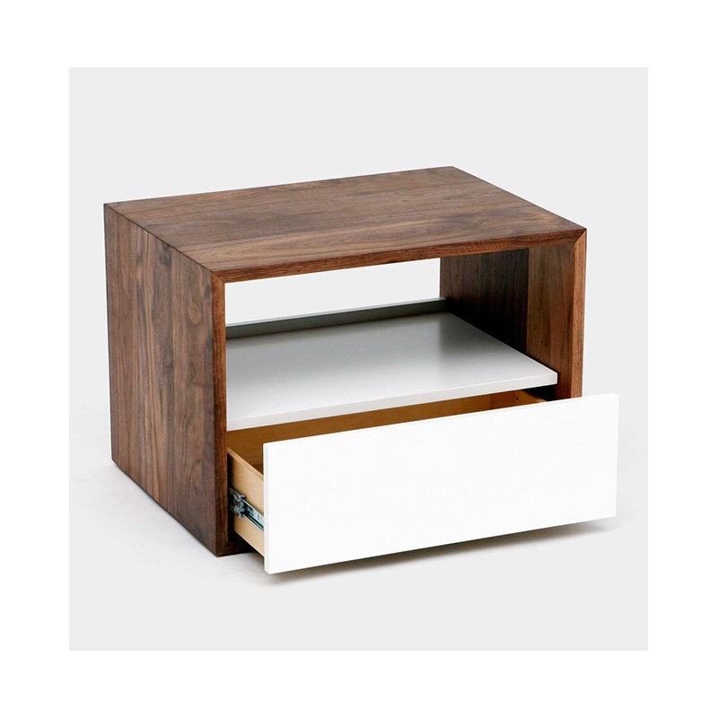THN 1 - Drawer Solid Wood Nightstand, White