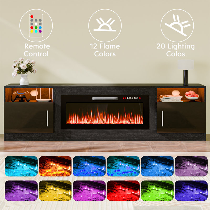 Alazik 80 Inch Fireplace Tv Stand With Fireplace