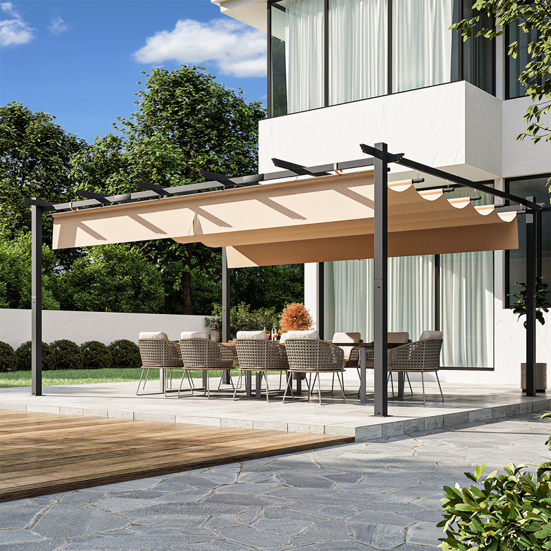 16 pi L 12 pi x Pergola en aluminium avec auvent