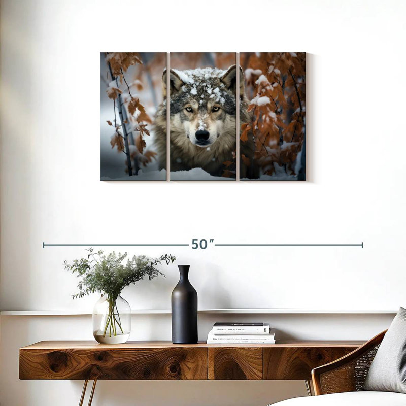 Brampt Gray Wolf In The Snow, 20" H x 33" W