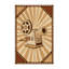 Tapis doux et moelleux à motif de projecteurs de cinéma rétro au look rétro - brun et beige-1015769628
