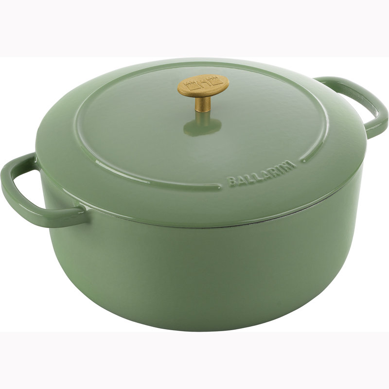 Ballarini Bellamonte Cast Iron Round Dutch Oven, 7.6 qt, Saggio Green