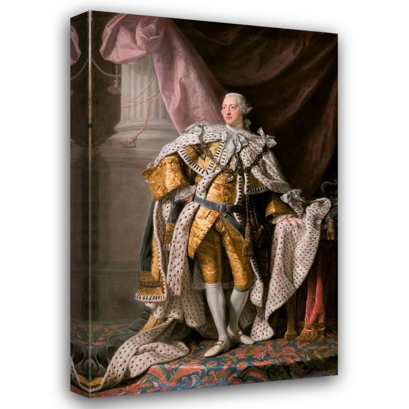 «King George Iii in Coronation robes» par Allan Ramsay - Art mural sur toile tendue avec châssis, H 24 po x l 17 po