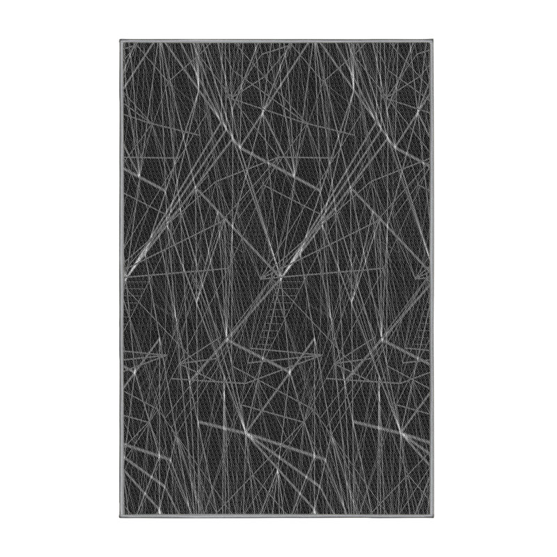 Tapis gris en laine, Rectangle 7 pi x 10 pi