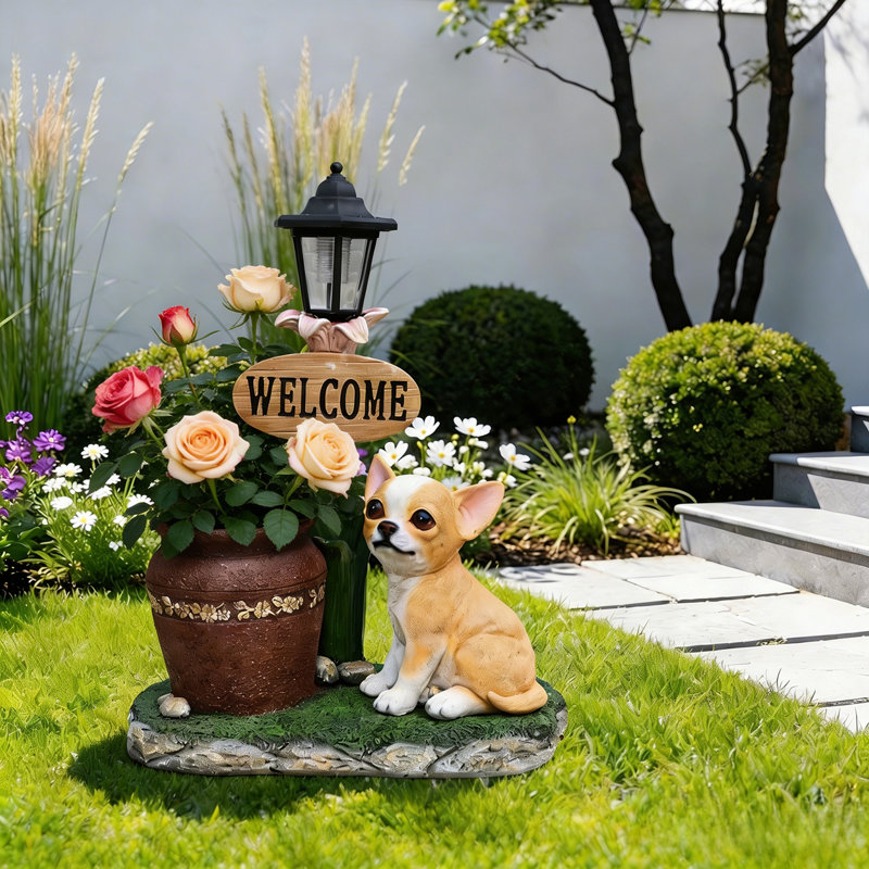 Décoration de jardin pour chien Corgi assis