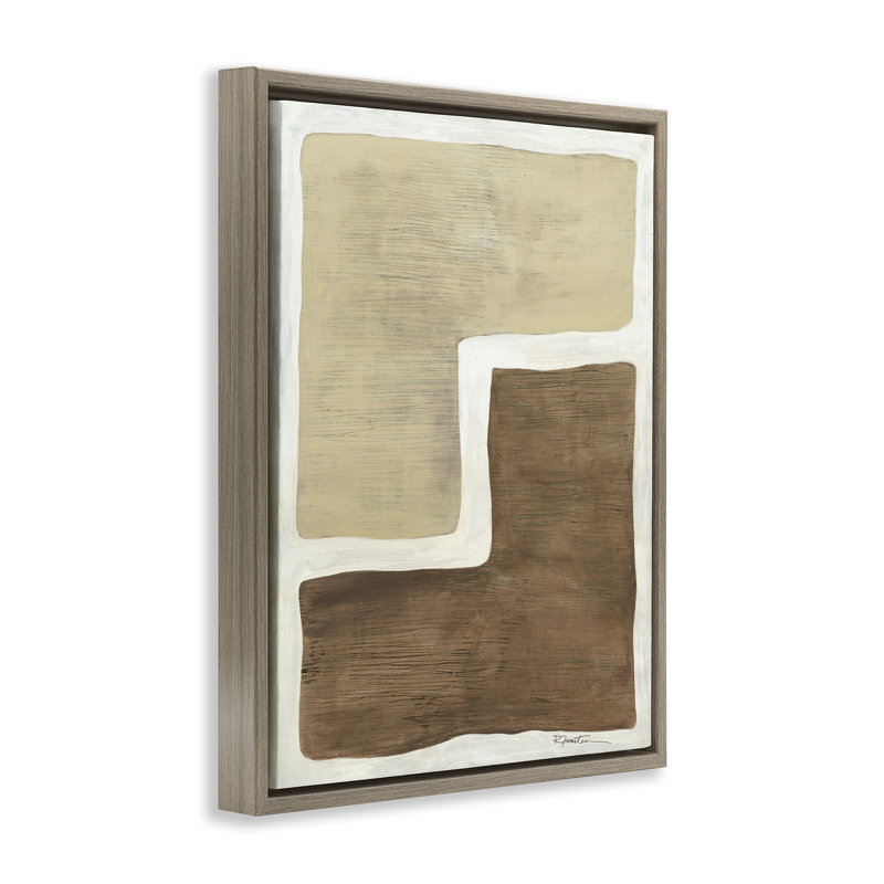 «Boho Symmetometric Shapes» par Ruth Fromstein, H 31 po x l 25 po x P 1,7 po, Cadre flottant orme Montalcino