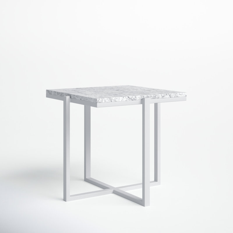 Megara 22'' Marble Outdoor Side Table